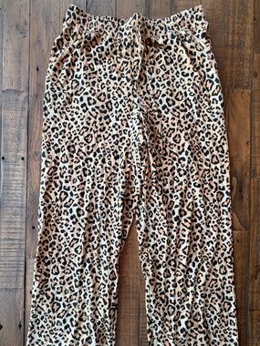 State of Day Intimates Leopard Print Wide Leg Lounge Pants Small